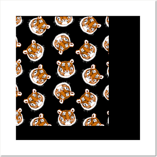 Tigers on a Black Background Posters and Art